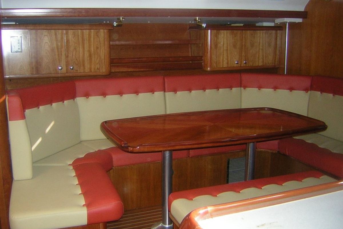 Salon of Jacosta, a Alfa Sailing Yachts Alfa 51 sailboat at Parikia, Greece