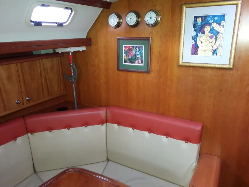 Salon of Jacosta, a Alfa Sailing Yachts Alfa 51 sailboat at Parikia, Greece
