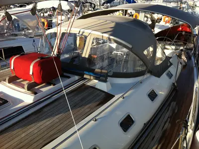 Deck of Jacosta, a Alfa Sailing Yachts Alfa 51 sailboat at Parikia, Greece