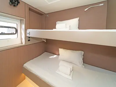 Cabin on Laguana, a Bali 4.8 catamaran at Gouvia, Greece