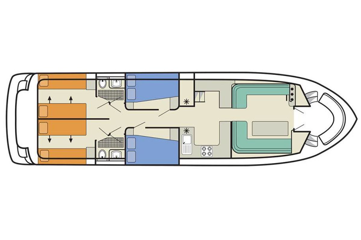 Exterior view of Salsa B, a Cygnet Salsa B motorboat at Guipry-Messac, France