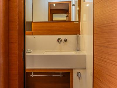 Cabin on Wish Planet, a Dufour 530 sailboat at Palermo, Italy