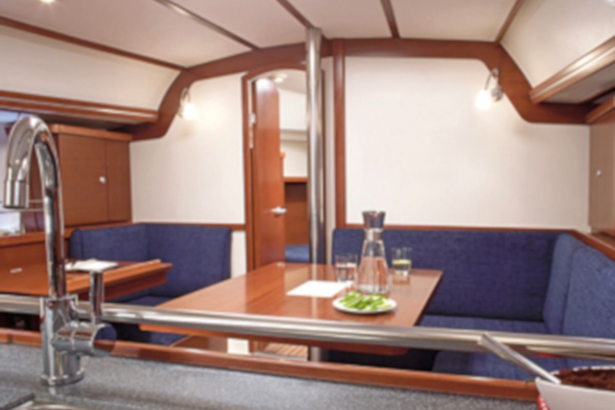 Salon of Scary Mary, a Hanse Yachts Hanse 370 sailboat at Altefähr, Germany