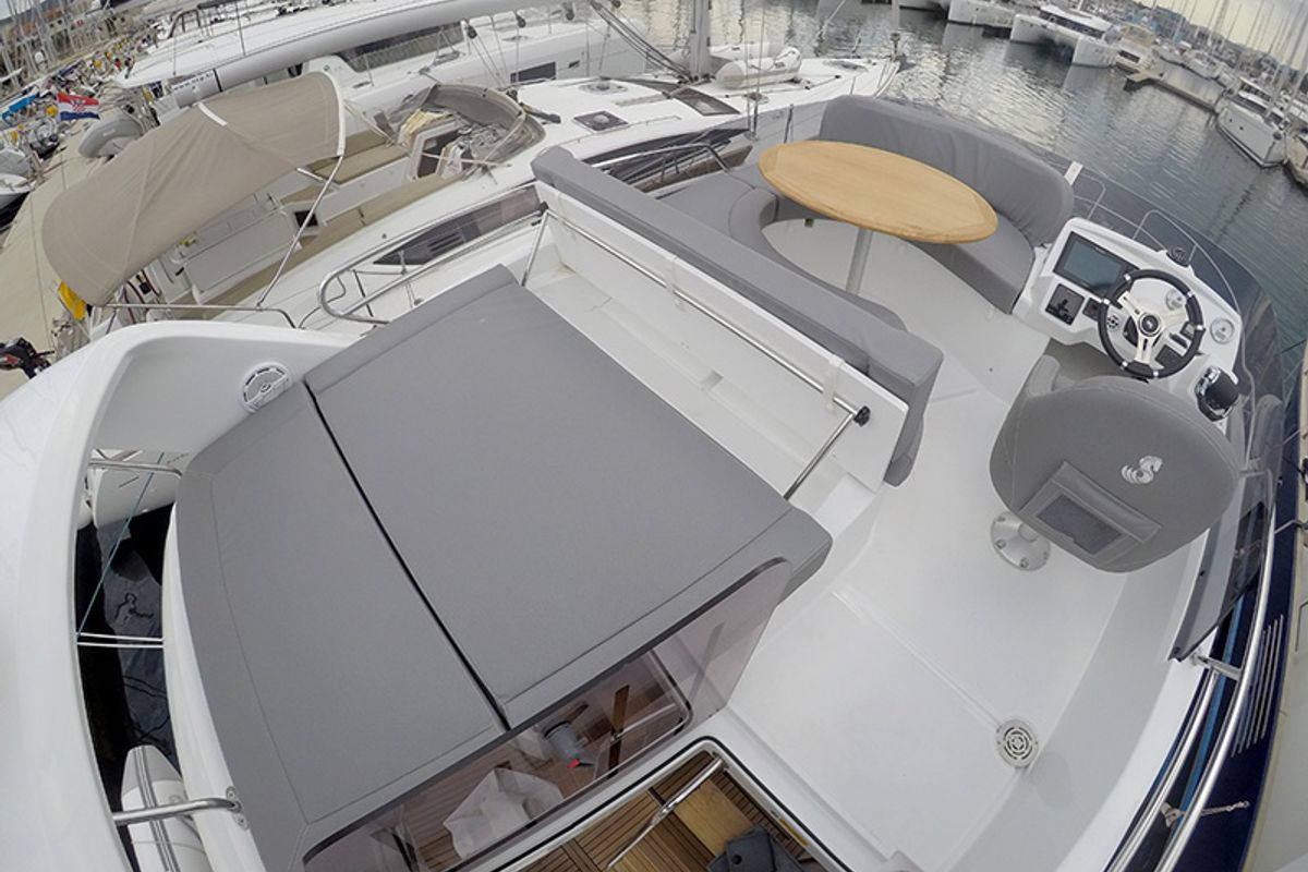 Deck of Mandalina II, a Beneteau Antares 36 yacht at Grad Šibenik, Croatia