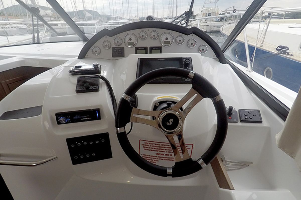 Cockpit of Mandalina II, a Beneteau Antares 36 yacht at Grad Šibenik, Croatia