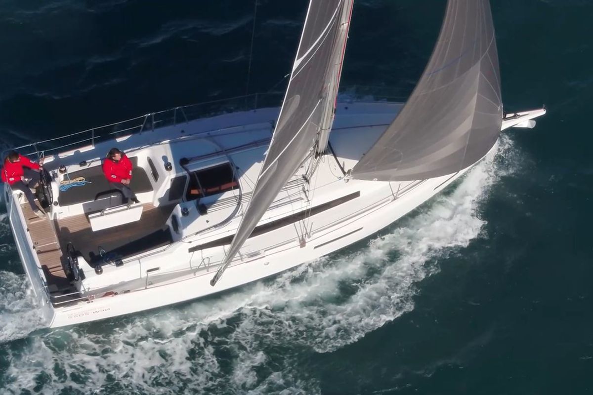 Exterior view of Simply The Best, a Jeanneau Sun Odyssey 380 sailboat at Fethiye, Turkey