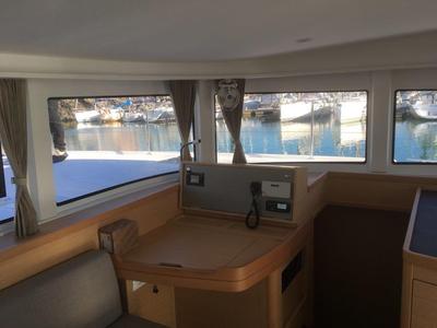 Cockpit of Tidre, a Lagoon 42 catamaran at Le Gosier, France