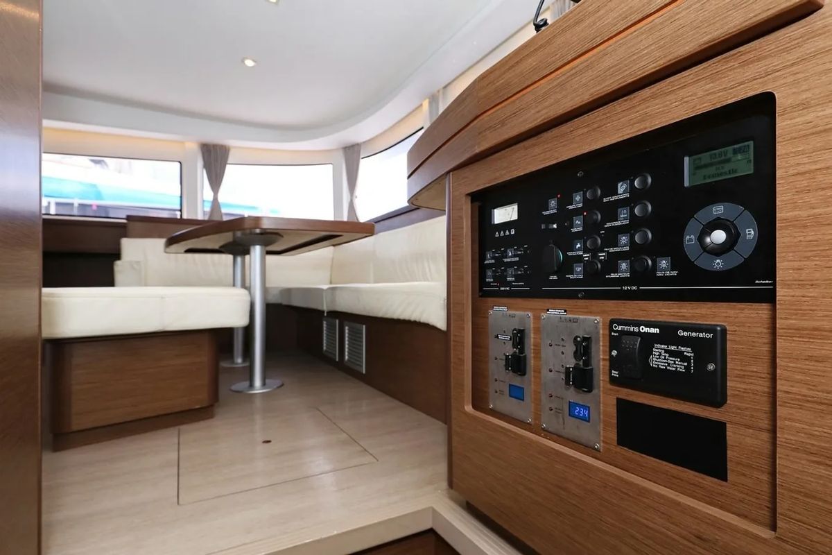 Salon of Lila, a Lagoon 42 catamaran at Grad Kaštela, Croatia