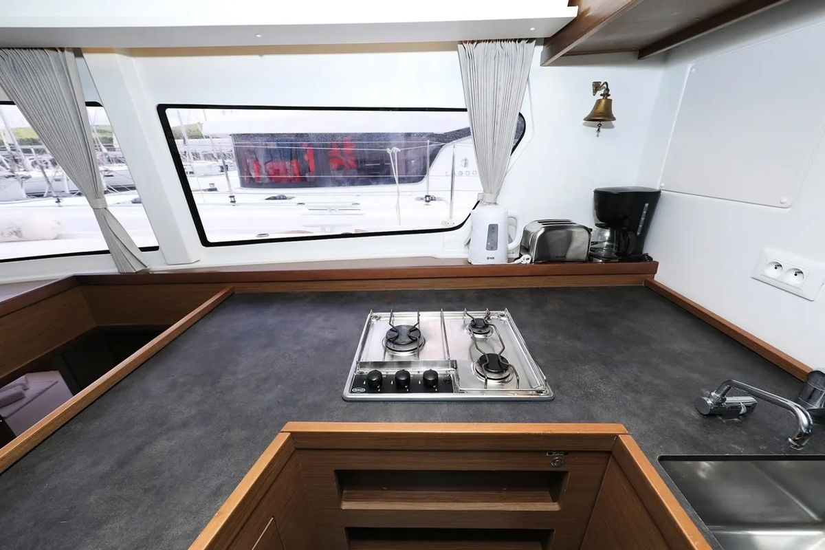 Galley of Lila, a Lagoon 42 catamaran at Grad Kaštela, Croatia