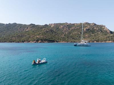 Exterior view of Spirit of Ponant, a Lagoon Seventy 7 catamaran at Eden Island Marina, Seychelles