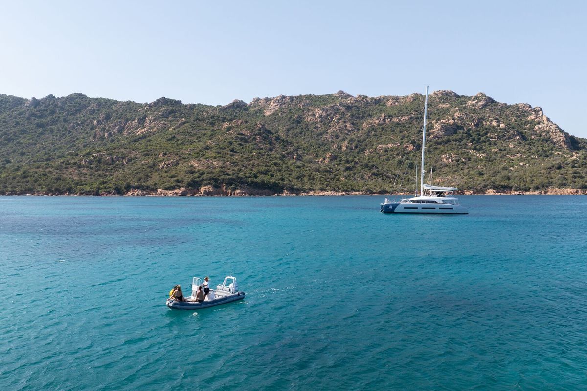 Exterior view of Spirit of Ponant, a Lagoon Seventy 7 catamaran at Eden Island Marina, Seychelles