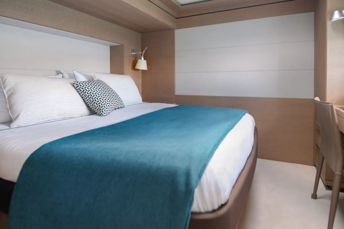 Cabin on Spirit of Ponant, a Lagoon Seventy 7 catamaran at Eden Island Marina, Seychelles
