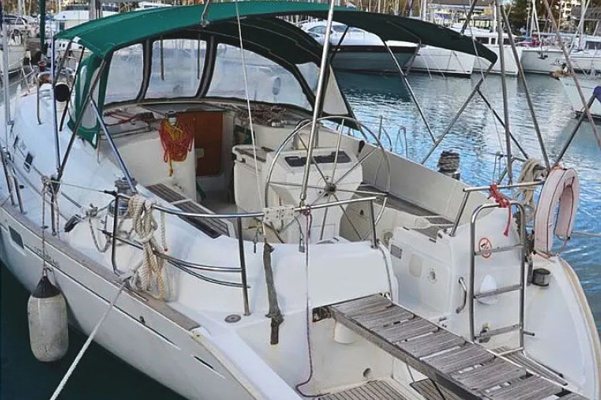 Exterior view of Seagul, a Beneteau Oceanis 461 sailboat at Athens, Greece