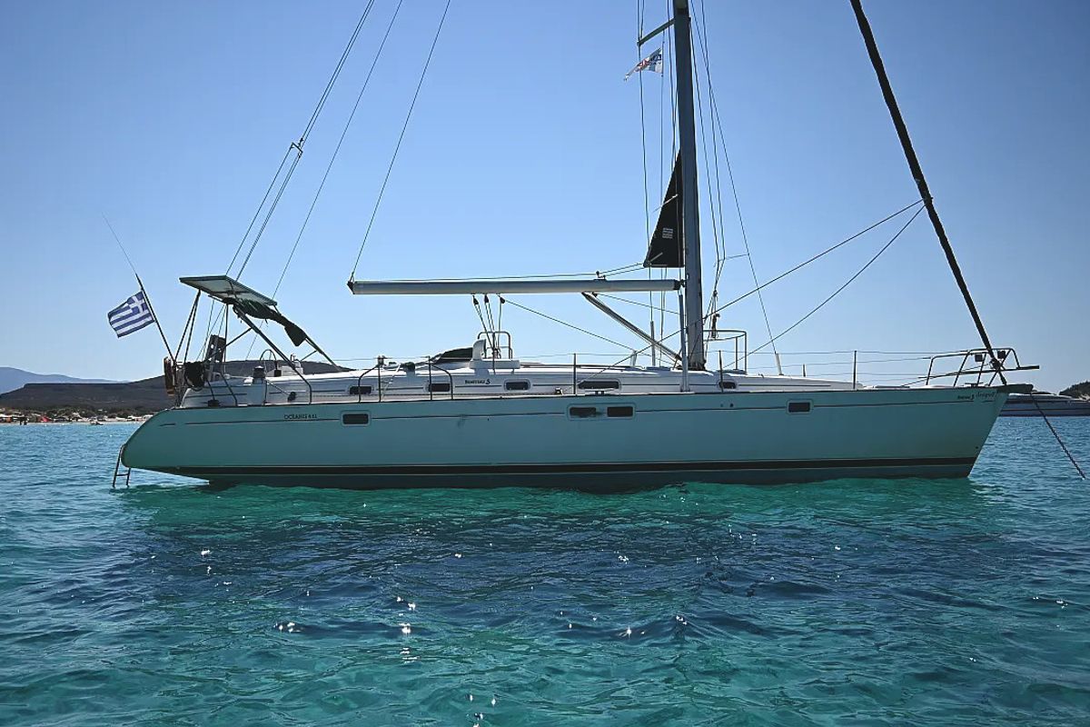 Exterior view of Seagul, a Beneteau Oceanis 461 sailboat at Athens, Greece