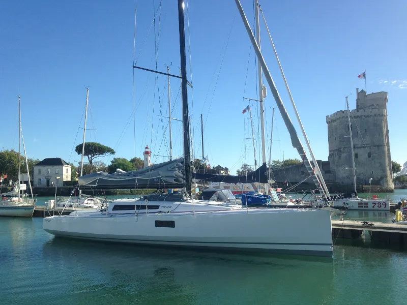 Exterior view of Purple Rain, a Pogo Structures Pogo 12.5 sailboat at La Rochelle, France