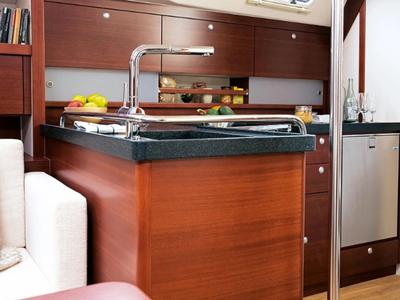 Galley of Ianira, a Hanse Yachts Hanse 470 sailboat at Heraklion Municipal Unit, Greece