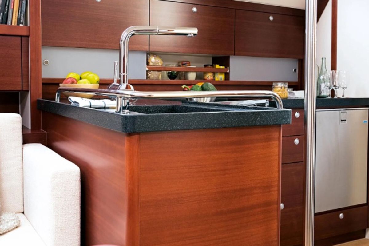 Galley of Ianira, a Hanse Yachts Hanse 470 sailboat at Heraklion Municipal Unit, Greece