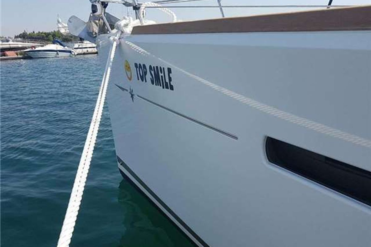 Cockpit of Top Smile, a Jeanneau Sun Odyssey 449 sailboat at Punat, Croatia