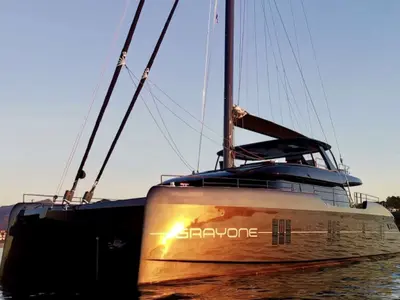 Grayone, a Sunreef Yachts Sunreef 80 catamaran at Municipal Unit of Nea Peramos, Greece