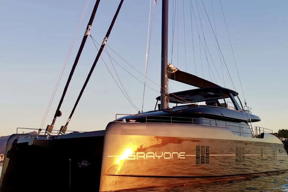 Grayone, a Sunreef Yachts Sunreef 80 catamaran at Municipal Unit of Nea Peramos, Greece