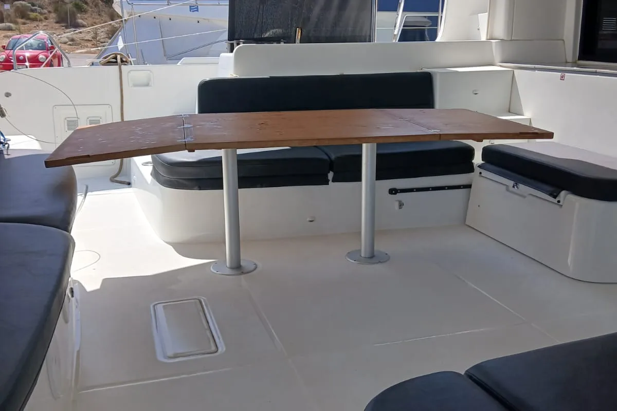 Deck of Ostraco, a Lagoon 46 catamaran at Lavreotiki Municipal Unit, Greece