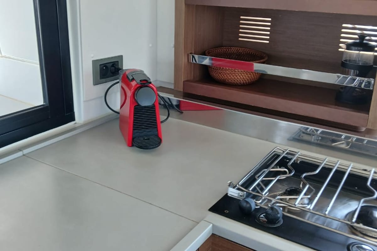Galley of Ostraco, a Lagoon 46 catamaran at Lavreotiki Municipal Unit, Greece
