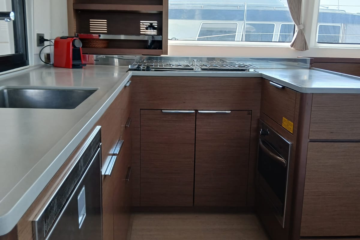 Galley of Ostraco, a Lagoon 46 catamaran at Lavreotiki Municipal Unit, Greece
