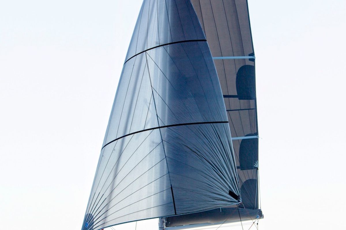 Exterior view of The Nauti Salesman, a Excess 11 catamaran at Central Abaco, Bahamas