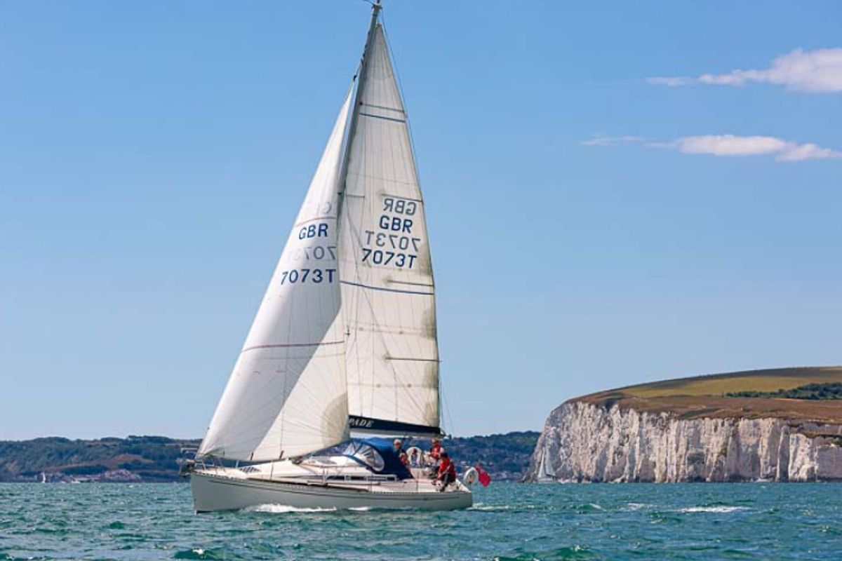 Exterior view of Escapade, a Elan 333 sailboat at Poole, United Kingdom