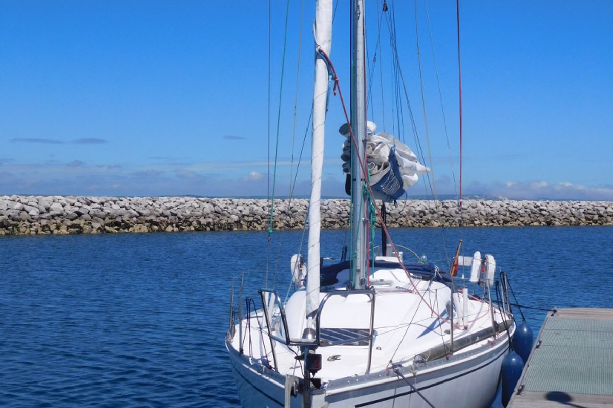 Exterior view of Escapade, a Elan 333 sailboat at Poole, United Kingdom