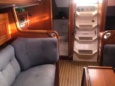 Head on Escapade, a Elan 333 sailboat at Poole, United Kingdom
