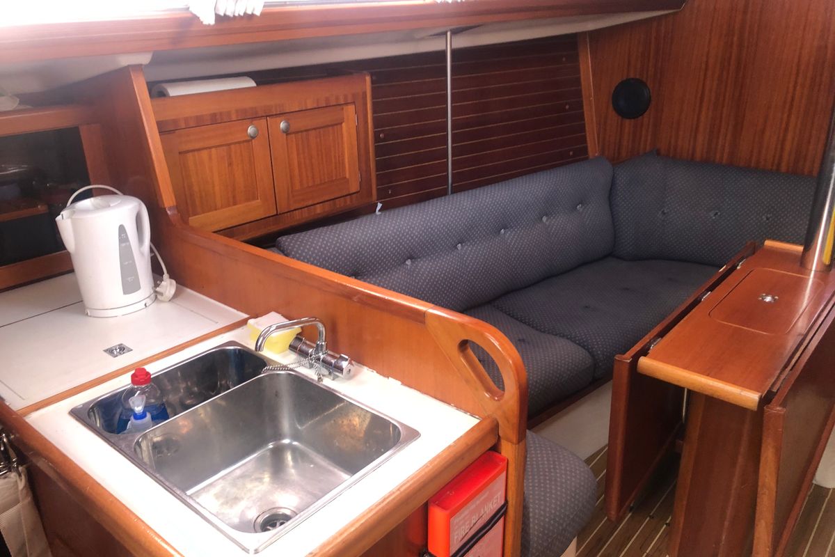 Cabin on Escapade, a Elan 333 sailboat at Poole, United Kingdom