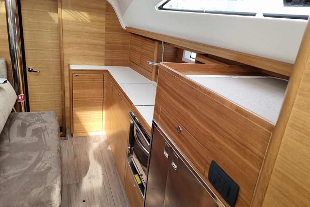 Galley of Albatros, a Elan Impression 45.1 sailboat at Grad Šibenik, Croatia