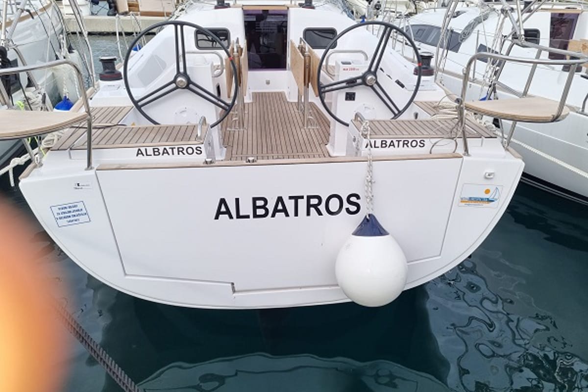 Exterior view of Albatros, a Elan Impression 45.1 sailboat at Grad Šibenik, Croatia