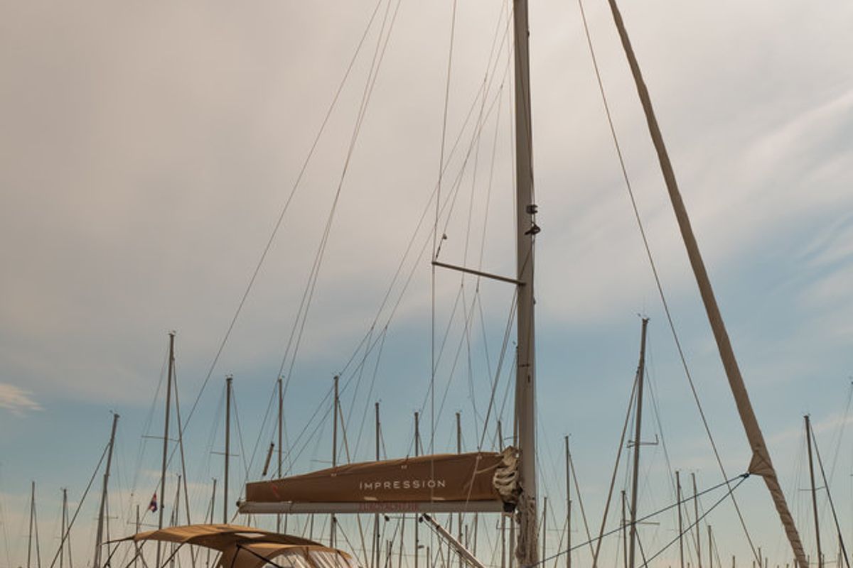 Exterior view of Anadea, a Elan Impression 40 sailboat at Grad Biograd na Moru, Croatia
