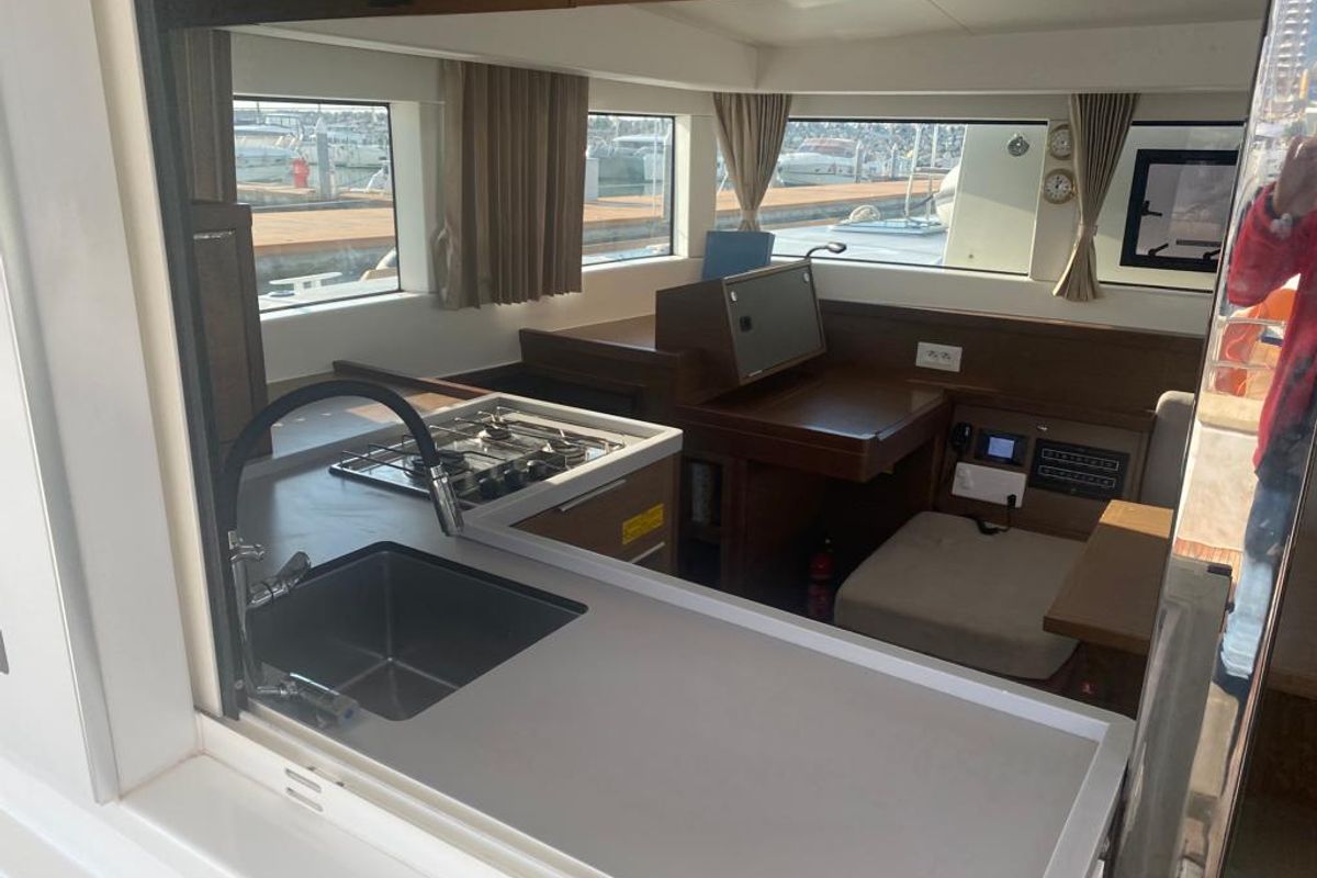 Galley of Regolo, a Lagoon 40 catamaran at Salerno, Italy