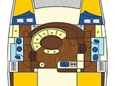 Floor plan of Eftychia 5, a Lagoon 380 catamaran at Municipal Unit of Lefkada, Greece