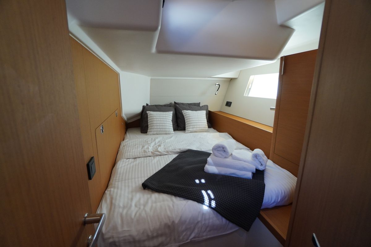 Cabin on Zenith, a Beneteau First 53 sailboat at Grad Kaštela, Croatia