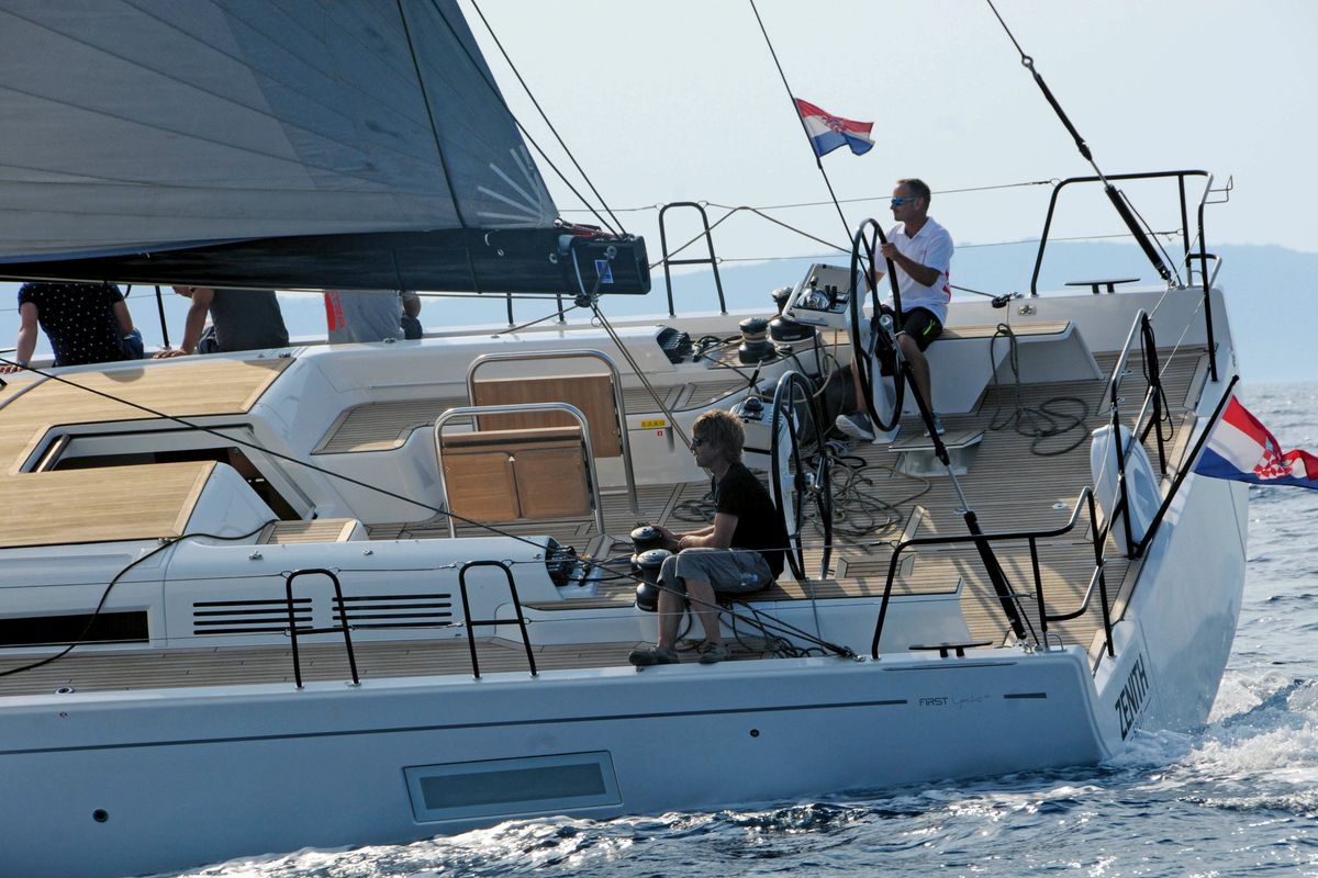 Exterior view of Zenith, a Beneteau First 53 sailboat at Grad Kaštela, Croatia
