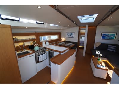 Galley of Zenith, a Beneteau First 53 sailboat at Grad Kaštela, Croatia