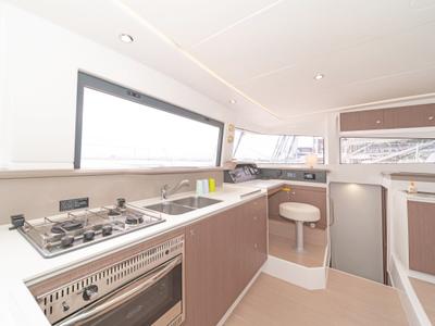 Galley of Annita, a Bali 4.3 catamaran at Preveza, Greece