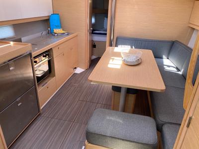 Galley of Musica, a Dufour 390 Grand Large sailboat at Olbia, Italy