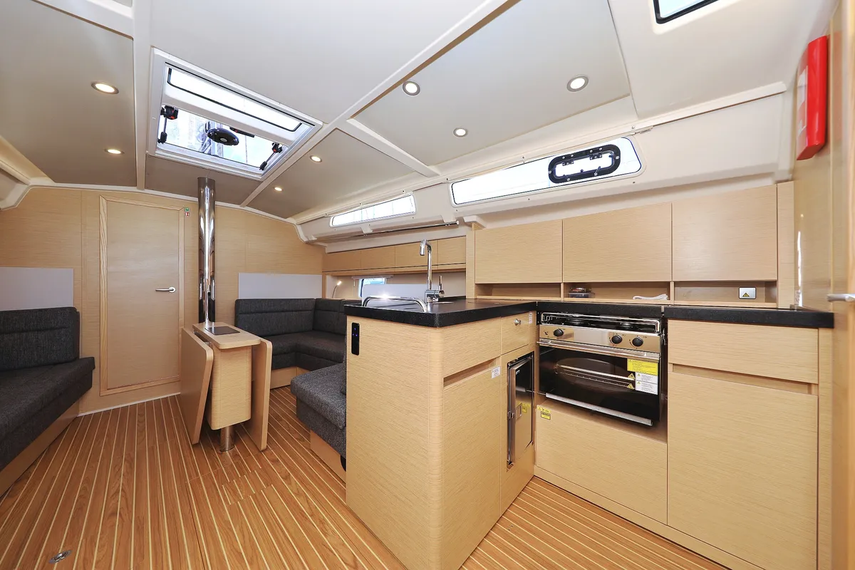 Galley of Pollux, a Hanse Yachts Hanse 418 sailboat at Grad Kaštela, Croatia