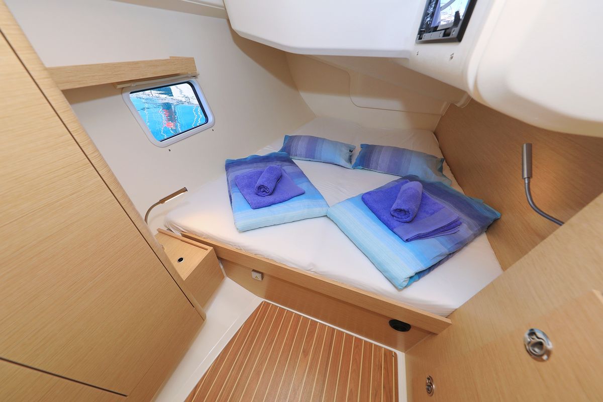 Cabin on Pollux, a Hanse Yachts Hanse 418 sailboat at Grad Kaštela, Croatia