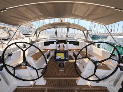 Cockpit of Pollux, a Hanse Yachts Hanse 418 sailboat at Grad Kaštela, Croatia