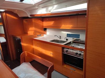 Galley of Malimè, a Dufour 430 sailboat at Procida, Italy