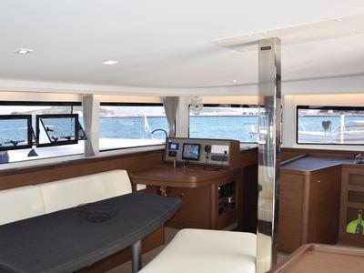 Salon of ANTEL AC,Gen,W.maker, a Lagoon 42 catamaran at Athens, Greece
