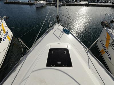 Deck of Sun Course, a Bavaria Cruiser 37 sailboat at Grad Biograd na Moru, Croatia