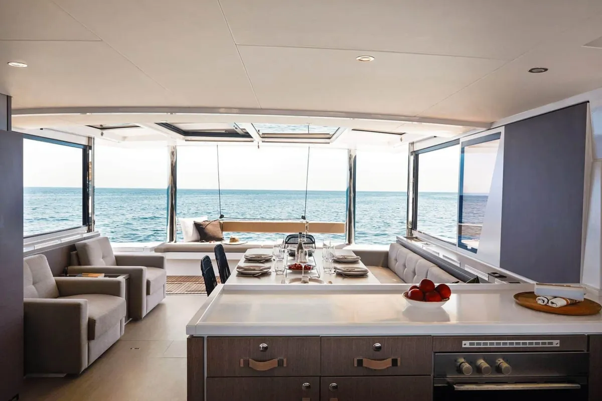 Blue Blue Blue, a Bali Bali 5.4 catamaran at Olbia, Italy