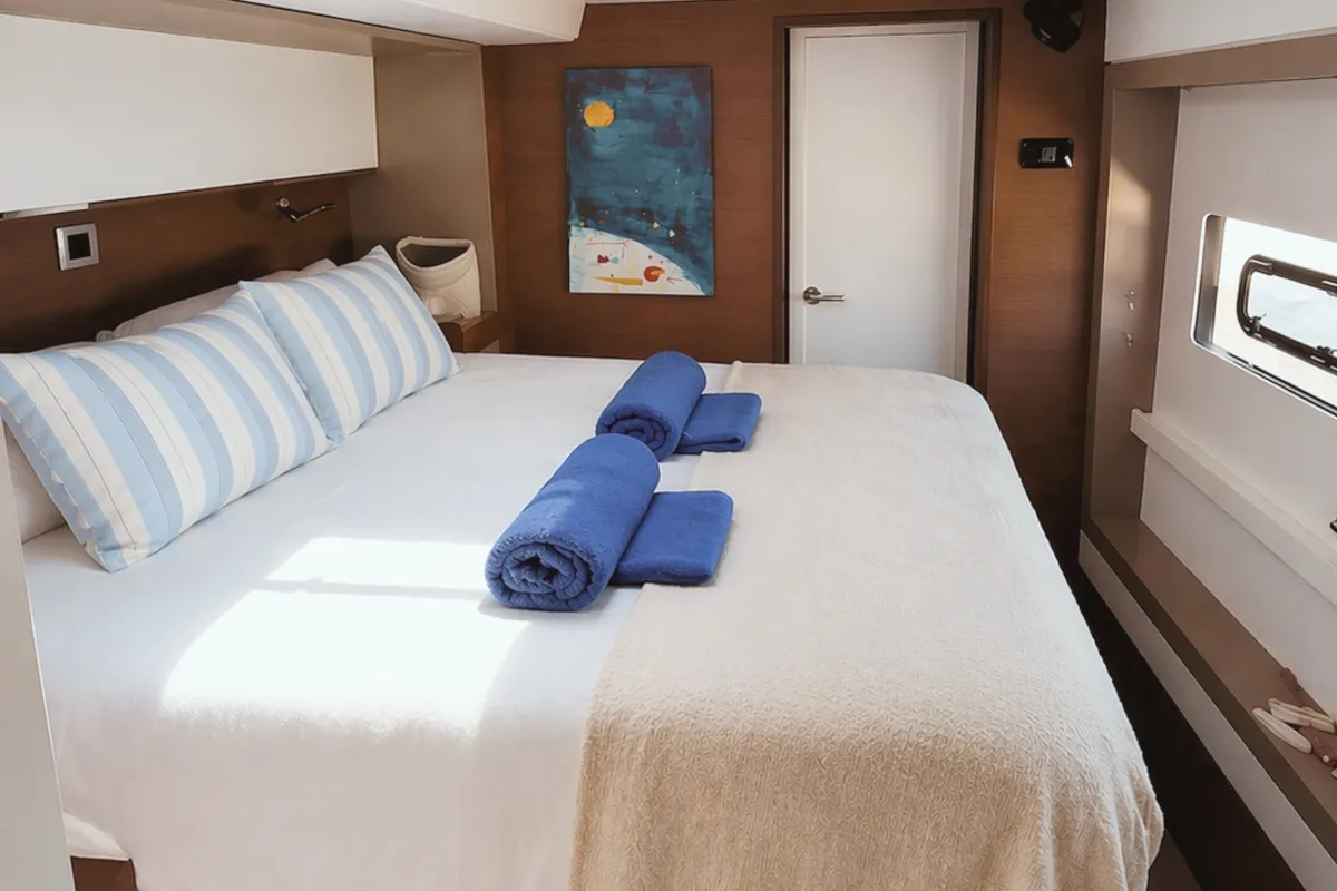 Blue Blue Blue, a Bali Bali 5.4 catamaran at Olbia, Italy